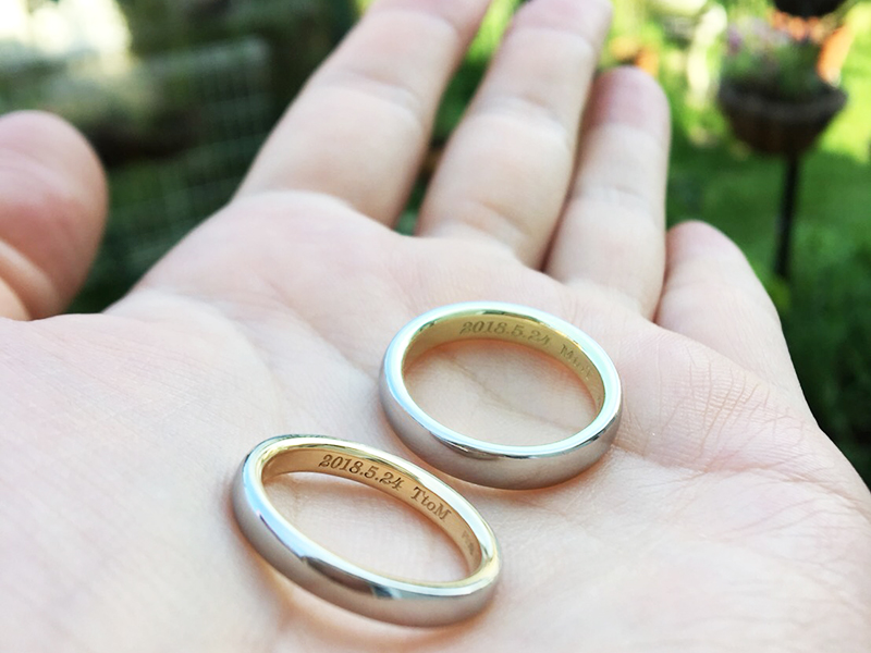 プラチナと18金のオーダーメイド結婚指輪6